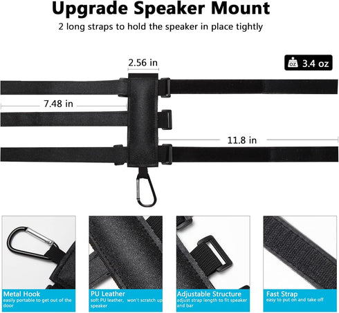Caudblor Portable Speaker Mount for Bike/Golf Cart Railing/Boat, Adjustable Outdoor Wireless Speaker Strap Holder Accessory,Fit for JBL Bluetooth ...