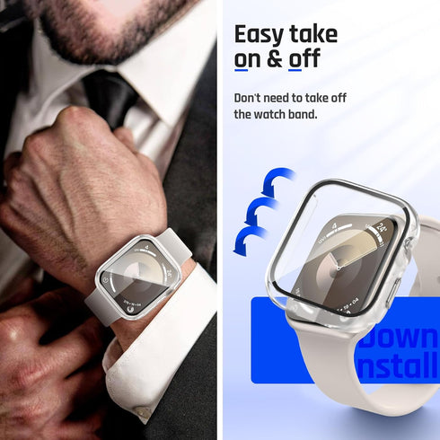 Goton Waterproof Case Designed for Apple Watch 38mm Series 3 2 1 with Tempered Glass Screen Protector, iWatch Full Protective Hard PC Bumper Case ...