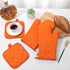 Oven Mitts and Pot Holders 4 pcs Set,High Heat Resistant 500 Degree Extra Thicken Long Kitchen Cotton Oven Glove for Cooking (12 Inch,Orange)…...