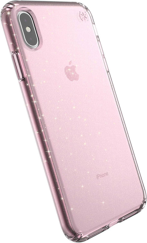 Speck Products Compatible Phone Case for Apple iPhone Xs Max, Presidio Clear + Glitter Case, Bella Pink with Gold Glitter/Bella Pink...