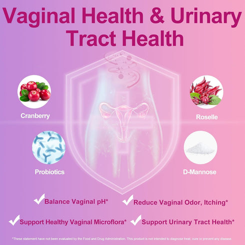 Vaginal Probiotics for Women, 120 Billion CFU Per Serving for Digestive, Vaginal, Immune and Urinary Tract Health, 15 Strains-60 ct, Gifts for Wom...
