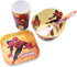4 Pcs Set Cartoon Durable Tableware Meal Dishes Mealtime Food Feeding Eating Set includes Dinner Serving Bowl Plate Cup with a Matching Spoon and ...