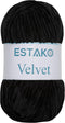 Estako Velvet Chenille Blanket amigurumi Yarn for Crocheting and Knitting Super Bulky 100 gr (132 yds) (1810 - Black)...