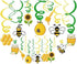 30Ct Bee Party Hanging Swirl Decorations,Bumblebee Party,Fairy Party,Garden Party,Party for Girls,Boys,Kids,Home,Classroom,Baby Shower...