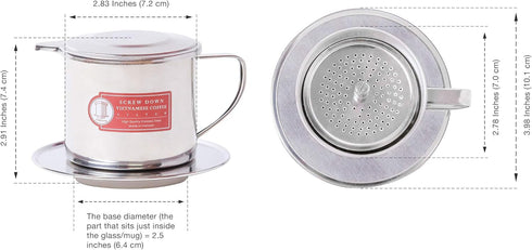 Vietnamese Coffee Filter Maker Press. Screw Down Phin Made in Vietnam. Authentic (2, Medium (8 oz))....