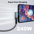 90 Degree USB C 3.2 Extension Cable, 2 x USB 3.2 Gen2 Type-C Male to Female Extender Cable Ultra 4K@60Hz 240W Charging 20Gbps Data Transfer with S...