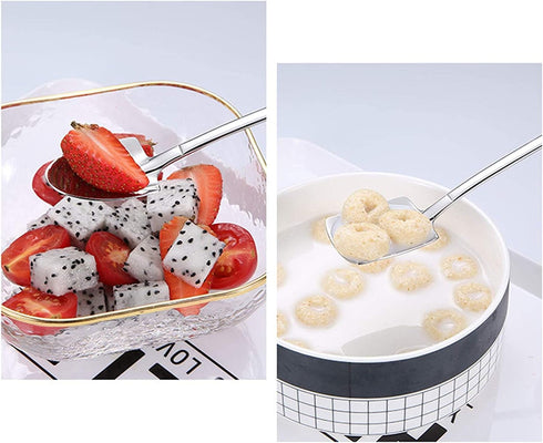 Dessert Spoon Set, 4 Pcs 6" Stainless Steel Spoons, Ice Cream Fruit Spoon for Home, Kitchen or Restaurant (Round Point Shovel 4 pcs)...