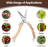 Wooden Garden Pruning Shears, Gardening Scissors Hand Tools, Classic Manual Hand Pruner Wood Clippers for Flower and Plant Trimming, Foldable Stai...