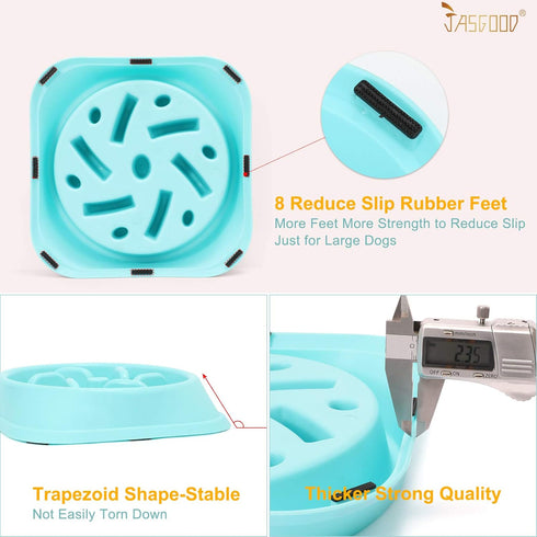 JASGOOD Slow Feeder Large Dog Bowls Slow Eating Pet Bowl Eco-Friendly Non-Toxic Preventing Choking Healthy Design Bowl for Large Dog Pet Stop Bloa...