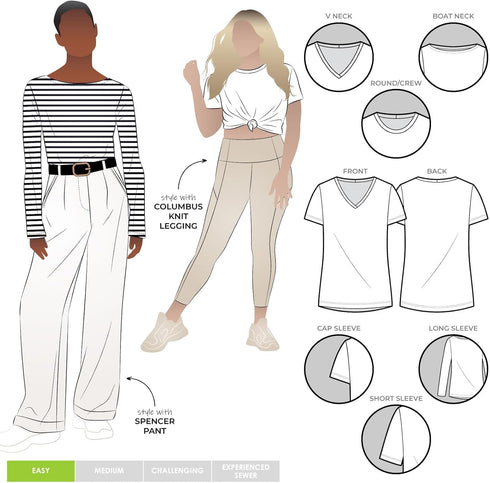 Style Arc Sewing Pattern - The Ellis Knit T (Sizes 10-22)...
