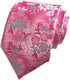 Elfeves Men's Women Boys Pink White Small Designer Jacquard Silk Tie Formal Self Necktie...