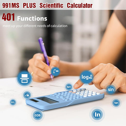 Scientific Calculator for Students, 2-Line Math Calculator with Dust Cover, Middle and High School Supplies for Sudents...