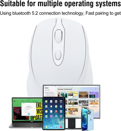 Bluetooth Mouse,Rechargeable Wireless Mouse for Laptop/iPad/MacBook Pro/Air, Silent Mouse Portable Slim for Surface Pro/PC/Lenovo/Samsung Tablet (...