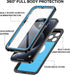 for iPhone 15 Pro Case Waterproof 6.1'', Full Protective Dustproof Shockproof Phone Case with Screen Protector for Apple iPhone 15 Pro (Blue)...