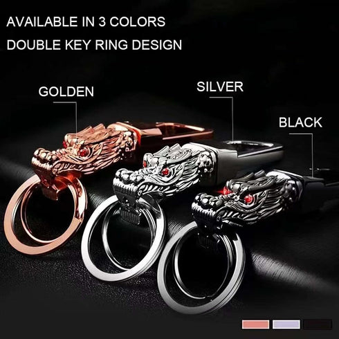Dragon Loong Keychain Cool Car Fans Heavy Duty Zinc Alloy Metal Key Chain for Men and Women with Gift Box...