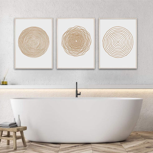 Mid Century Modern Wall Art - Boho Canvas Print - Midcentury Modern Wall Art- Abstract Geometric Canvas Wall Art Set - Scandinavian Canvas Paintin...