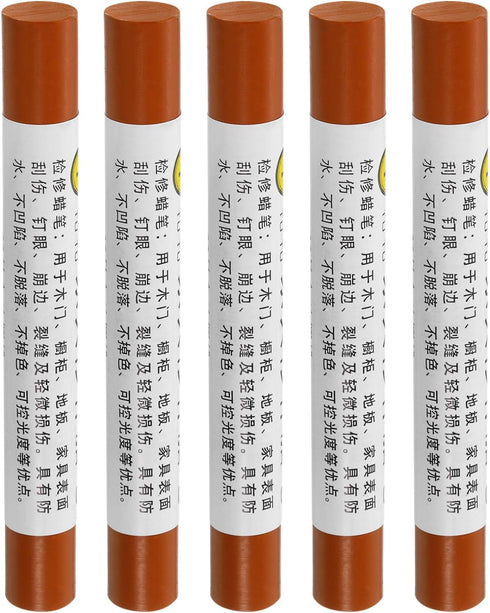 uxcell Furniture Repair Crayons, 5Pcs - Wood Wax Filler Stick, Furniture Markers Touch Up - for Scratches Holes Tables Desks Wooden Floors Cover U...