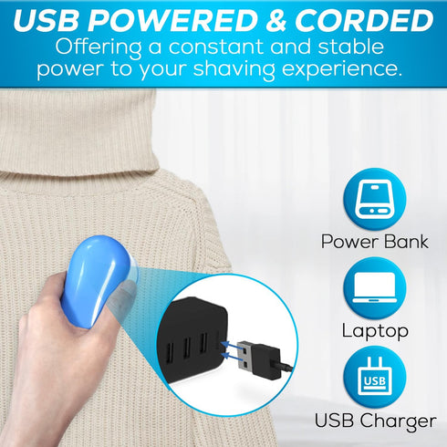 Fabric Shaver Lint Remover, AW union USB Powered Lint Shaver Efficiently Remove Lints from Fabrics, Clothes, Upholstery - 70" Cord - 2 Replacement...