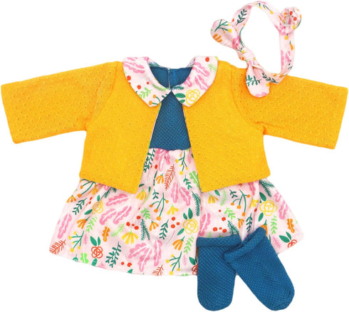 AISITE 18-20 inch Baby Doll Clothes - 4 Piece Dress, Coat, Headband and Socks Set for Reborn Baby Girl (Dolls NOT Included)...
