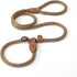 Mile High Life Slip Leads for Dogs | Heavy Duty Dog Training Leash | 4 Feet No Pull Slip Leashes w Leather Tip | Brown Rope Lead for Dogs Outside...