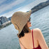Foldable Wide Brim Floppy Straw Beach Sun Hat,Summer Cap with Bowknot for Women Girls,Strap Adjustable...