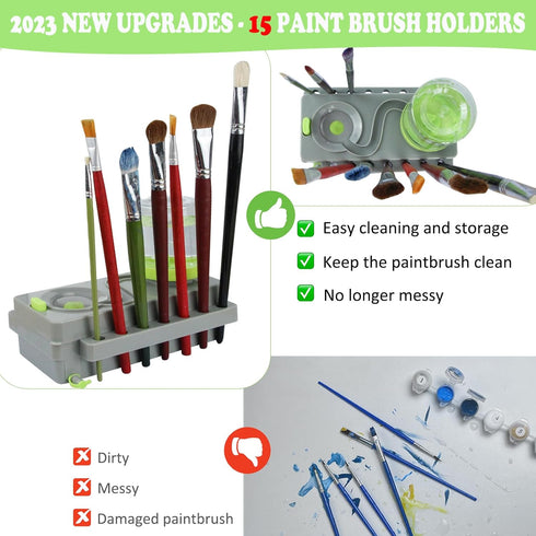Paint Brush Cleaner Upgrade Painting Supplies, Painting Station with Drain, Strengthen Water Recycling Brush Rinser, Paint Brush Cleaner Tool for ...