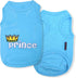 Parisian Pet Dog T-Shirt - Embroidered ' Prince ' 100% Cotton, Boy Dog Shirts - Sleeveless Pet Vest - Machine Washable Dog Clothes for Medium-Size...