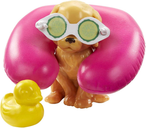 Barbie Spa Doll & Playet with Puppy & 9 Accessories Including Rubber Duck & Cucumber Eye Masks, Blonde Fashion Doll in Wrap Towel...