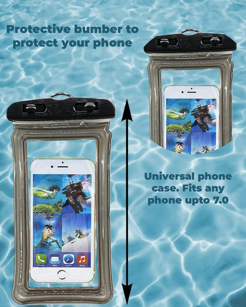 Universal Waterproof Phone Pouch Compatible with iPhone 15 14 13 12 11 Pro Pro Max Mini Plus, 8 7 6 SE Plus, Galaxy S24 S23 S22 S21 S20, Note 20, ...