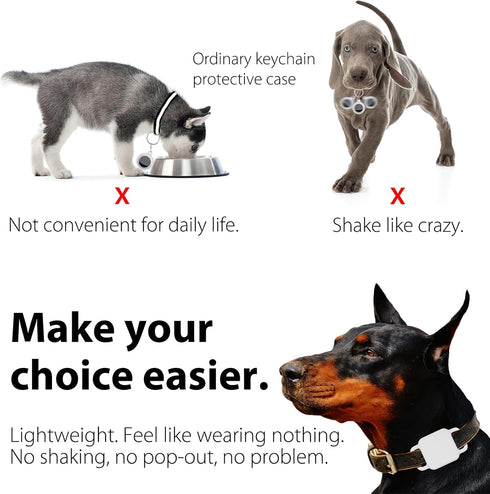 Silicone Tile Dog Collar Holder for Tile Pro 2020 & 2018, 2 Pack Tile Case Protective Cover for Pet Dog Cat (Navy/White)...