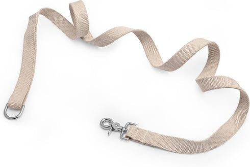 5FT Ultra-Durable Cotton Webbing Dog Leash | 60" Length Natural Cotton Strap with Strong All-Metal Hook | Soft & Skin Friendly, Lightweight, and C...