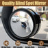 2 Pack Blind Spot Mirror, 2" Round HD Glass Convex Rear View Mirrors, 360° Wide Angle Side Rear View Mirror, Universal Exterior Accessories for Mo...