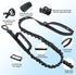 Thickened all-nylon large leash, 51 "to 37" adjustable leash, quick release leash, Shock absorbing dog leash, 2 handle leash, bungee dog leash, el...