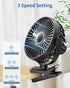 Portable Clip on Fan, Small Powerful Wind Cooling Desk Fan, 3 Speed Quiet Personal Fan with Clip, 360° Rotatable Battery Operated Rechargeable Min...