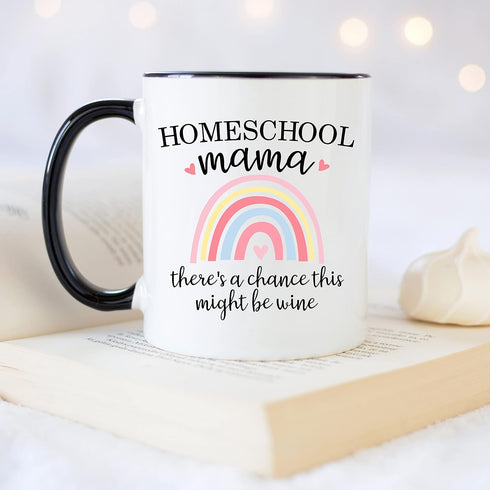 YouNique Designs Homeschool Mom Mug, 11 Ounces, Unique Mothers Day Coffee Mug from Daughter and Son, Best Mom Ever Mug, Mom Coffee Cup (Black Hand...