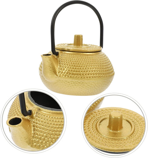 cast iron teapot tea set whistling kettle stovetop whistling tea pot tea pots dollhouse decoration accessories housewarming teapot figurine mini i...