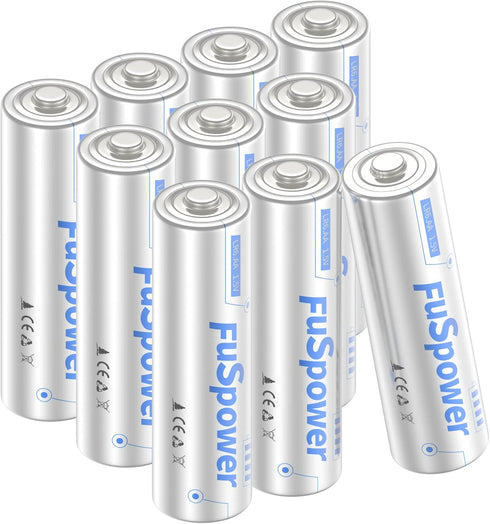 AA Batteries 10-Pack,Double A Batteries 10-Year Shelf Life,1.5V LR6 AA Alkaline Battery for Clock, Remote Controllers, Flashlights and Household O...