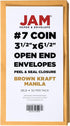 JAM PAPER #7 Coin Business Envelopes with Peel and Seal Closure - 3 1/2 x 6 1/2 - Brown Kraft Manila - 50/Pack...