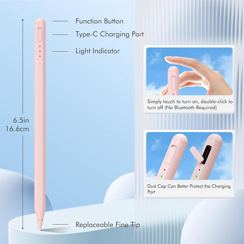 Uogic Stylus Pen for iPad, iPad Pencil iPad Pencil 10th Generation Fast Charging Palm Rejection iPad Stylus Pencil Magnetic Stylus Pen for Touchsc...