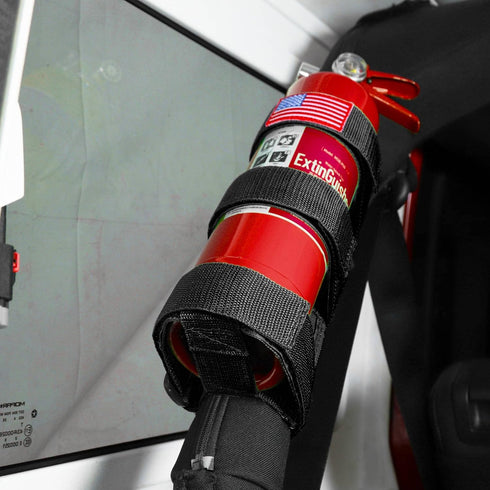 Adjustable Roll Bar Fire Extinguisher Mount Holder 3 lb for Jeep Wrangler Unlimited CJ YJ LJ TJ JK JKU JL JLU 4XE,Black with USA Flag Pattern...