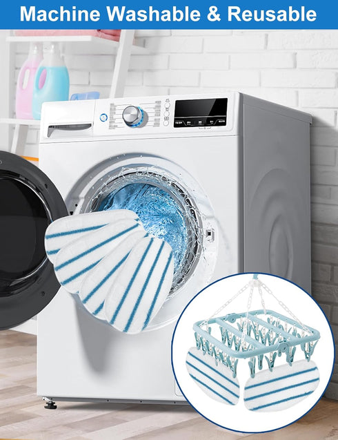 8 Pack Pur Steam Mop Pads Compatible with PurSteam ThermaPro 10-in-1 and 211 Steam Mop Cleaner Microfiber Pur Steam Mop Replacement Pad Washable R...