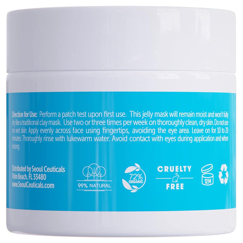 SeoulCeuticals Korean Skin Care Hyaluronic Acid Jelly Face Mask – Rice Bran + Vit B5 + Rosehip Anti Aging K Beauty Skincare for Plump Glowing Skin...