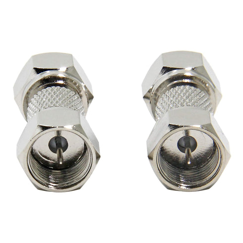 Male to Male Coax Connector, 2 Pack 75 Ohm F Type RG6 Coaxial Cable Adapter, Cable Extension Coupler for TV, Antenna, Splitter, Amplifier...