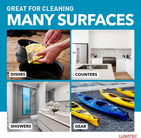 Odor-Free Kitchen Dishcloths. A Scrubber and scouring pad for All Surfaces. (4-Pack)...
