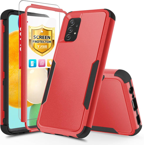 TJS Compatible with Samsung Galaxy A52 Case, Galaxy A52S Case, with Tempered Glass Screen Protector, Heavy Duty Rugged Shockproof Full Body Protec...