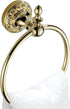 Leyden Polished Gold Towel Ring, Bathroom Hand Towel Holder Wall Mounted Gold Towel Rack Round...