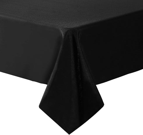 Cupuamon Square Tablecloth 52x52 inch Washable Polyester Fabric Table Cloth for Wedding Party Dining Banquet Decoration?52x52,Black?...