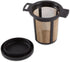 RSVP International Endurance Finium Collection, Loose Leaf Brewing Basket, 3.75" Diameter, Black Heat Retention Lid...