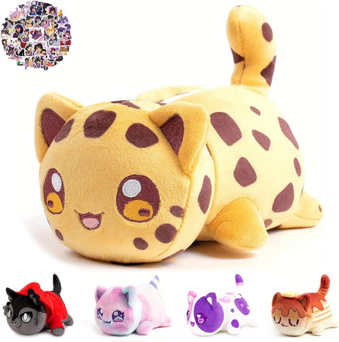 Apushmeu® 61-PCS ? 11-inches Cookie Sandwich Cat Plush + 60-Sticker - Blind Box Meemeows Cat Plush Collection - 100% Polyester Plushie Pillow Embr...