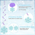 Snowflake Hanging Swirls Decorations, Winter Party Hanging Ceiling Streamers Purple Blue White Glitter Snowflakes Garland for Winter Wonderland Ba...